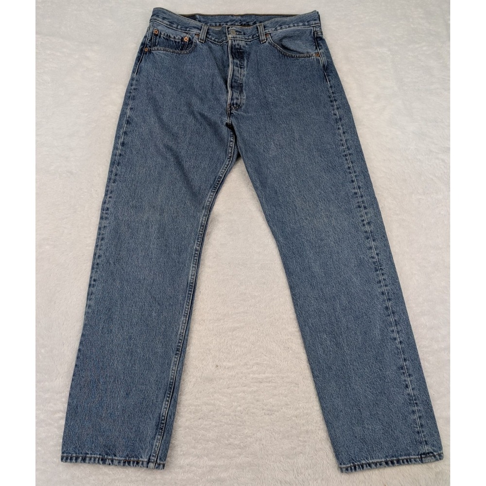 VTG Levi's 501 Jeans Men's 36x32(34x31) Blue Light Wash Button-Fly Denim Y2K